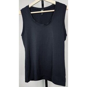 Banana Republic Tank Top Sleeveless Scoop Neck Stretch Black‎ Blouse XL Career